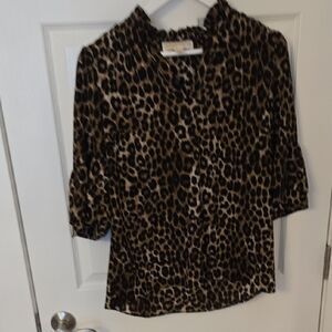 Michael Kors Leopard Print Blouse